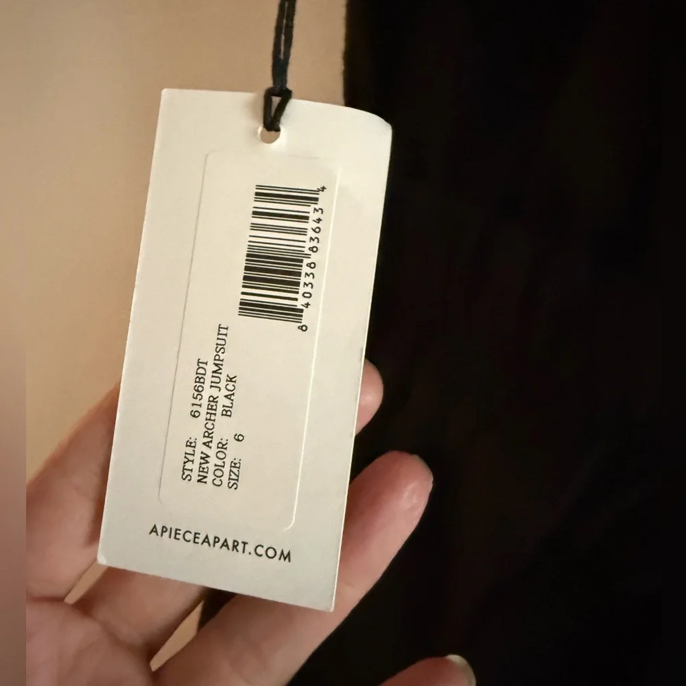 NWT Apiece Apart New Archer Jumpsuit in Black Linen & Organic Cotton Blend - Picture 6 of 13